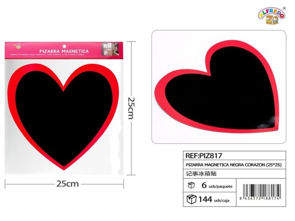 Pizarra magnética negra corazón 25x25cm - Pizarra magnética decorativa