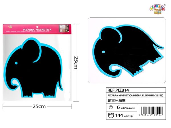 Pizarra magnética negra elefante 25x25cm - Pizarra magnética decorativa