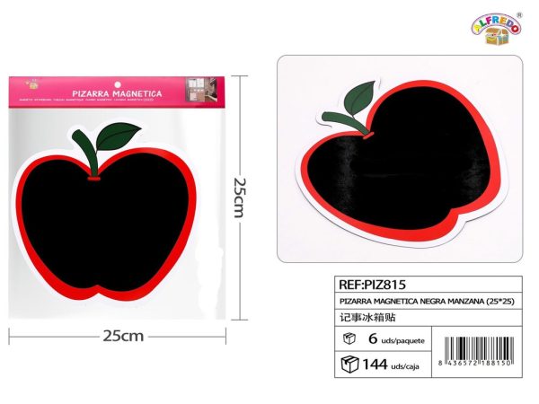 Pizarra magnética negra manzana 25x25cm - Pizarra magnética decorativa