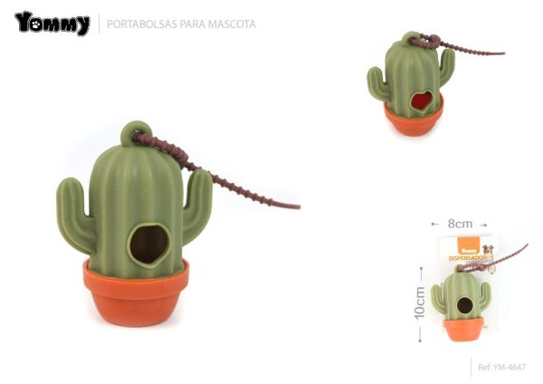 Portabolsas de mascotas en forma de cactus 10x8 cm - Accesorios para mascotas