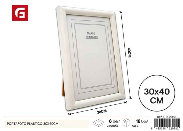 Portafotos de plástico 30x40 cm - Marco de fotos decorativo