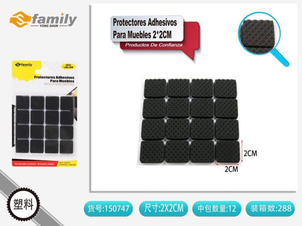 Protectores adhesivos cuadrados para muebles de 2*2 cm 16 pcs - Accesorios para muebles
