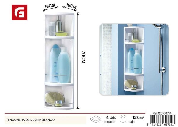 Rinconera de ducha blanca - Muebles de baño