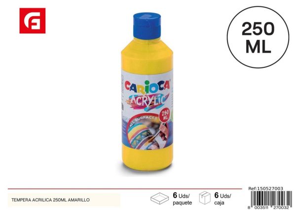 Tempera acrílica 250 ml amarillo - Pinturas y suministros de arte