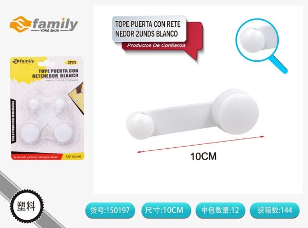 Tope de puerta giratorio 2 pcs blanco - Accesorios para el hogar