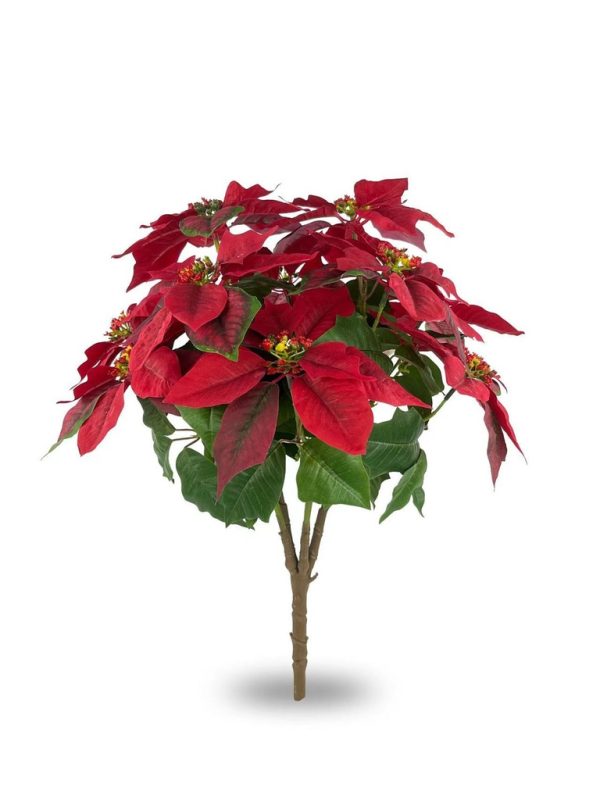 Bonsái artificial de 12 cabezas de Flores de Navidad simuladas - Planta decorativa