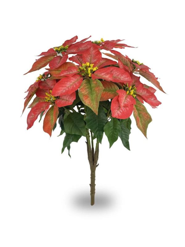 Bonsái artificial de 12 cabezas de Flores de Navidad simuladas - Planta decorativa - Imagen 3