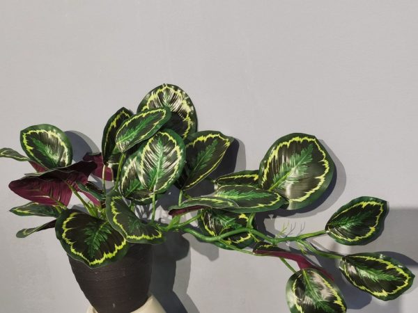 Bonsái artificial de hojas de cola de pavo colgantes - Planta decorativa