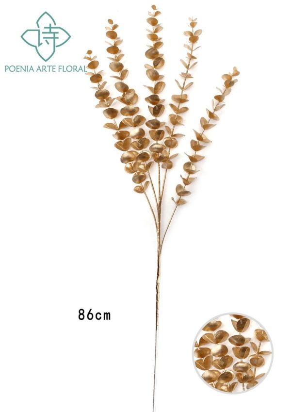 Bonsái artificial de lágrima de eucalipto dorada - Planta decorativa