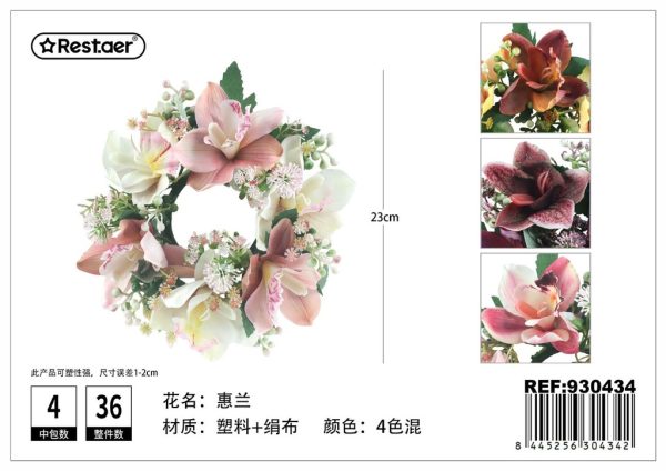 Corona de flores artificiales 23cm 68g para decoración
