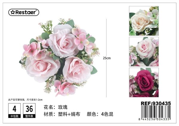 Corona de flores artificiales 25cm 56g para decoración