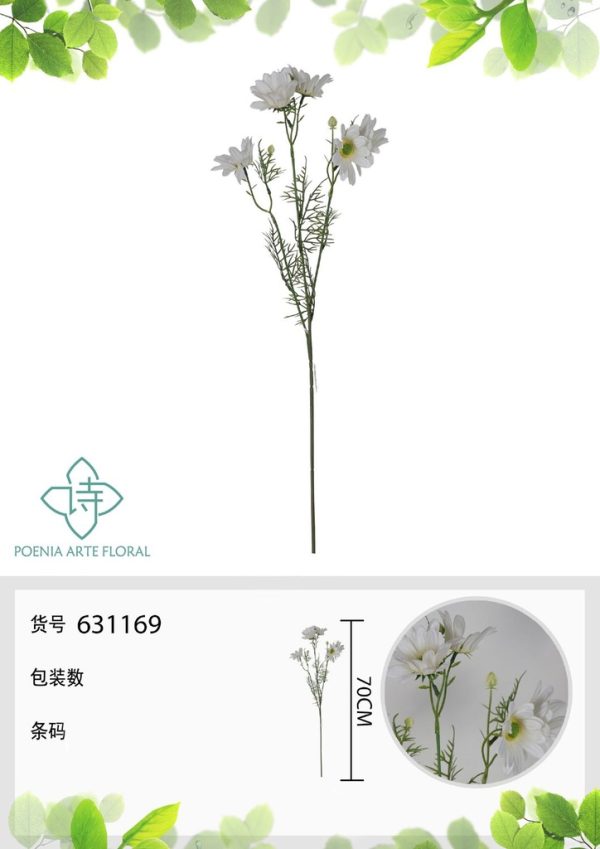 Crasa falsa de medio tallo blanca 70 cm - Decoración floral
