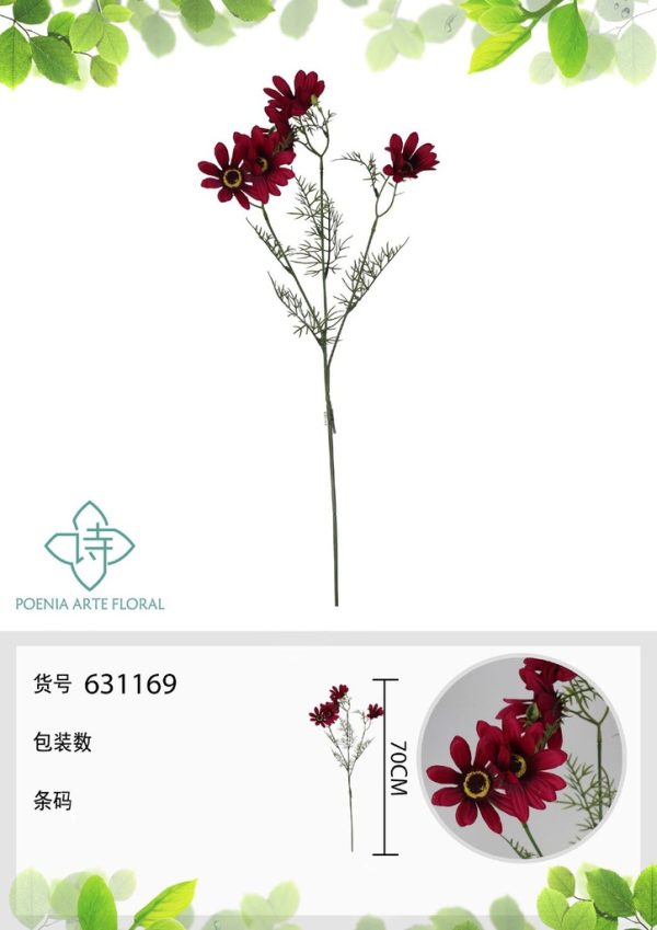Crasa falsa de medio tallo roja 70 cm - Decoración floral