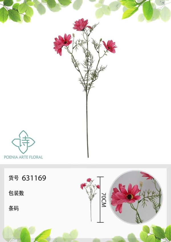 Crasa falsa de medio tallo rosa 70 cm - Decoración floral