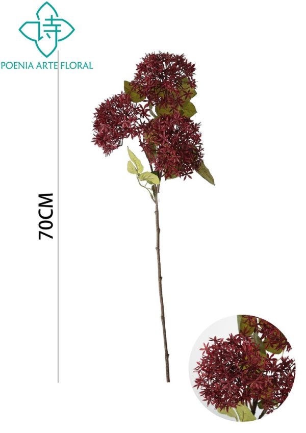 Decoración de flores - Ramal de hibisco rojo 70cm