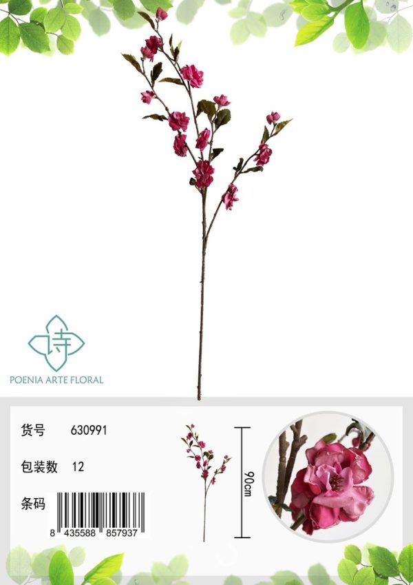 Flor artificial de cerezo vintage 90cm para decoración del hogar