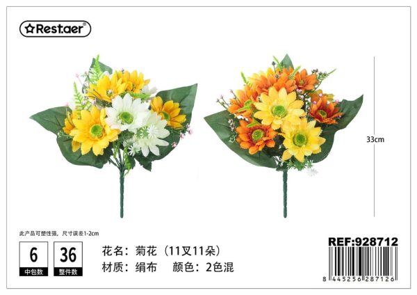 Floras artificiales 33*18cm - Ramo de crisantemos decorativos