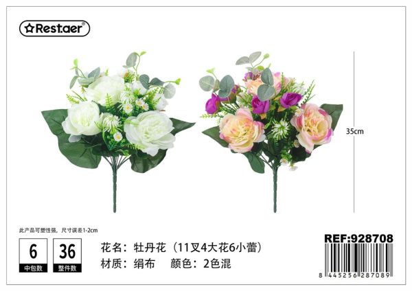 Floras artificiales 35*18cm - Ramo de peonías decorativas