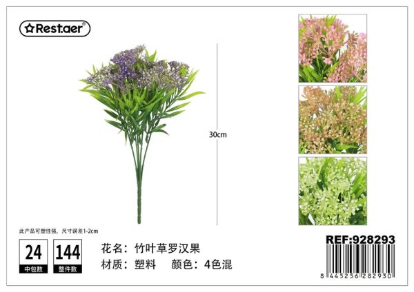 Flores artificiales de bambú y frutas para decoración