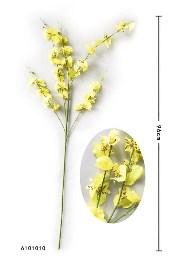 Flores artificiales de orquídea amarilla - Decoraciones