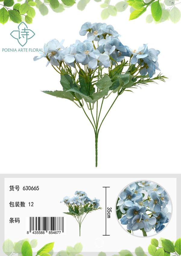 Flores artificiales en un ramo de cinco pétalos - Decoraciones