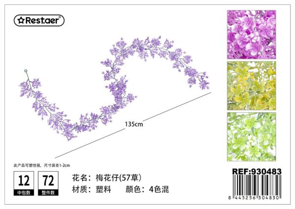 Guirnalda de flores artificiales 135cm - Decoración floral