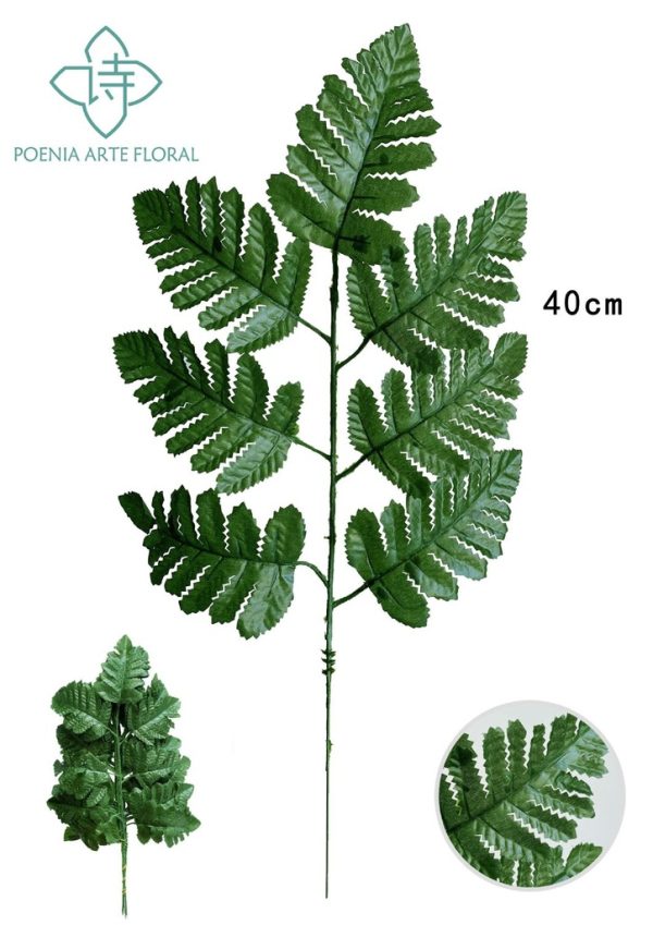 Hoja artificial Leather Leaf Spray 33cm para decoración