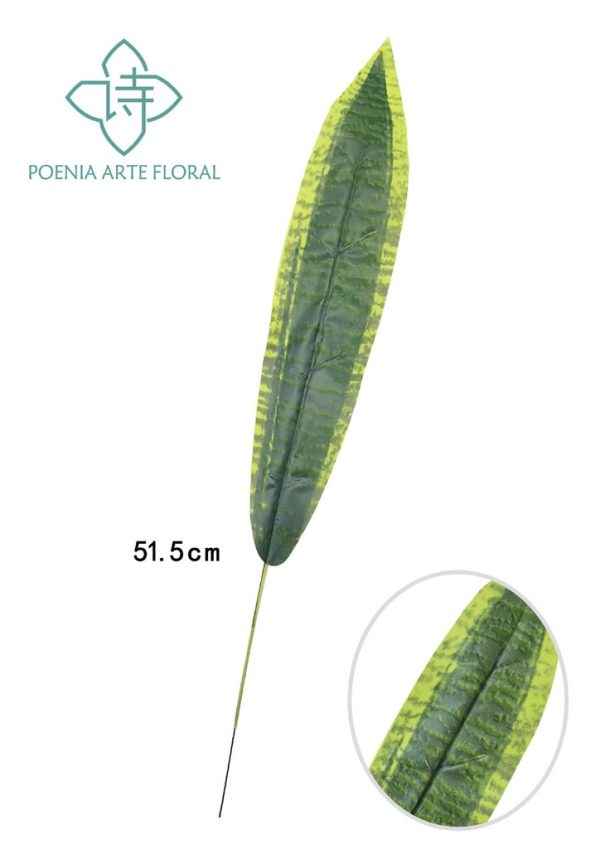 Hojas verdes largas artificiales - Decoración de plantas artificiales - Imagen 2