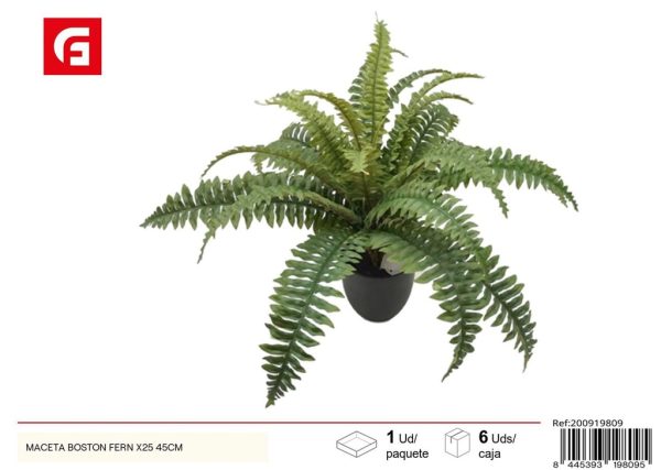 Maceta Boston fern x25 45 cm - Plantes artificiales para decoración