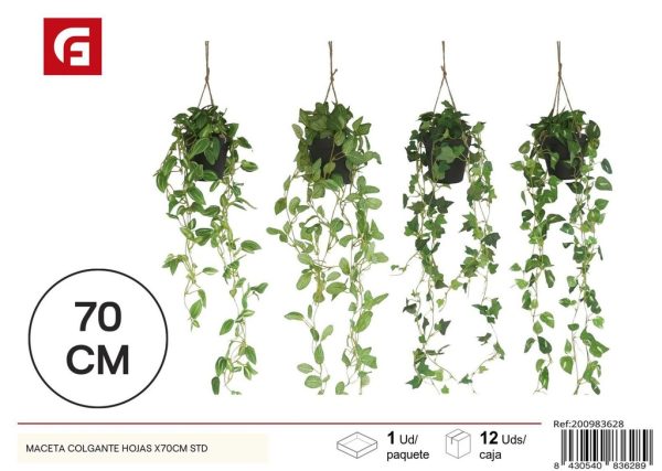 Maceta colgante hojas x70 cm STD - Decoración para el hogar y jardín