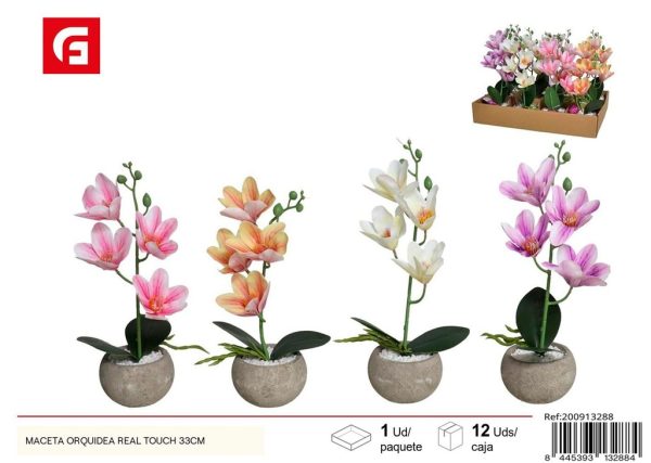 Maceta orquídea Real Touch de 33 cm - Plantas artificiales y decoración del hogar