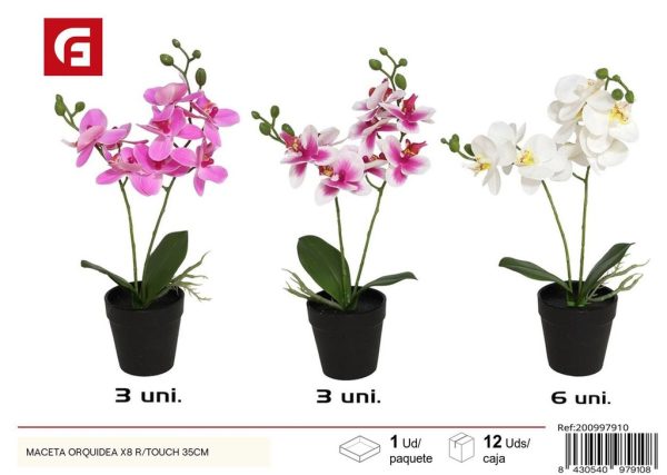 Maceta orquídea Real Touch de 35 cm - Plantas artificiales y decoración del hogar