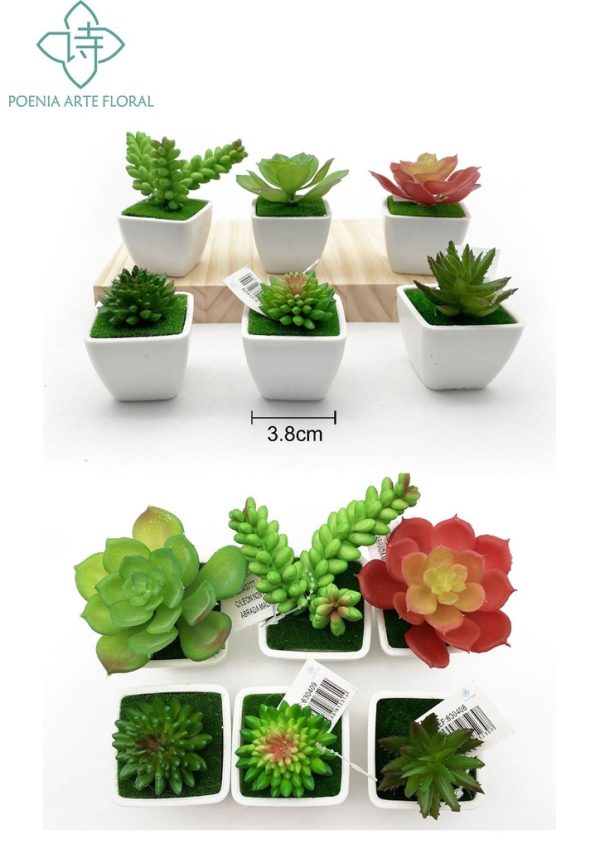 Múltiples suculentas artificiales mezcla en maceta - Planta decorativa