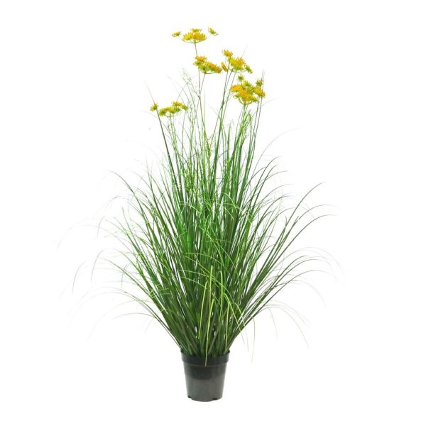 Planta artificial - Maceta con 6 cabezas de zanahorias 90 cm