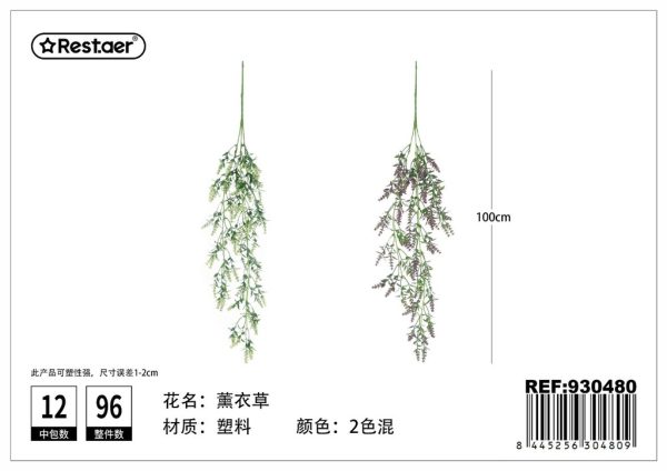Planta artificial de lavanda colgante 103cm para decoración