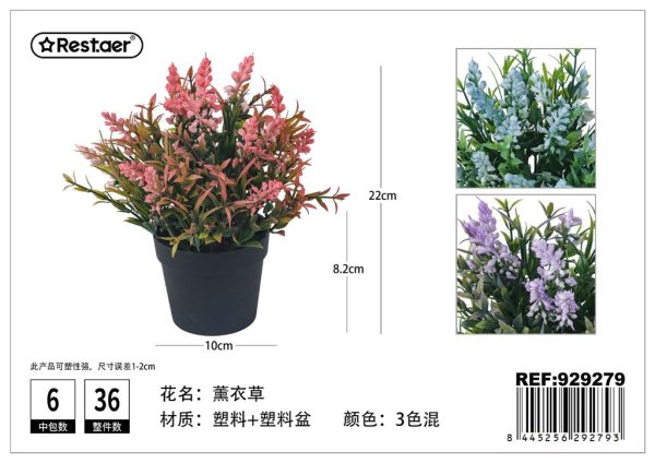 Planta artificial de lavanda de 22 cm - Flores y decoración