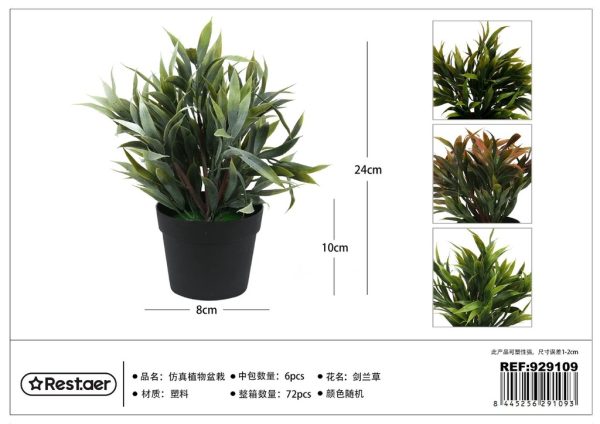 Planta artificial de macetas - 24 cm - Flores artificiales