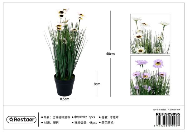 Planta artificial de macetas 40 cm - Flores pequeñas de cebollino