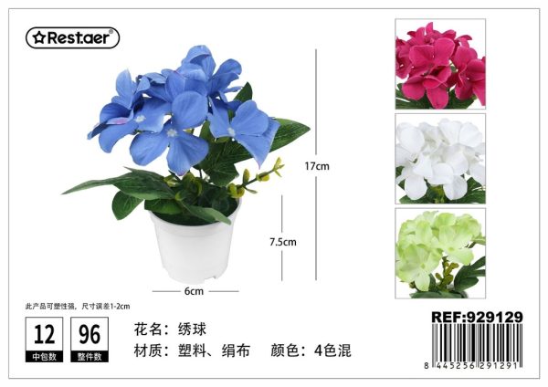 Planta artificial de macetas hortensia (17cm) - Flores artificiales