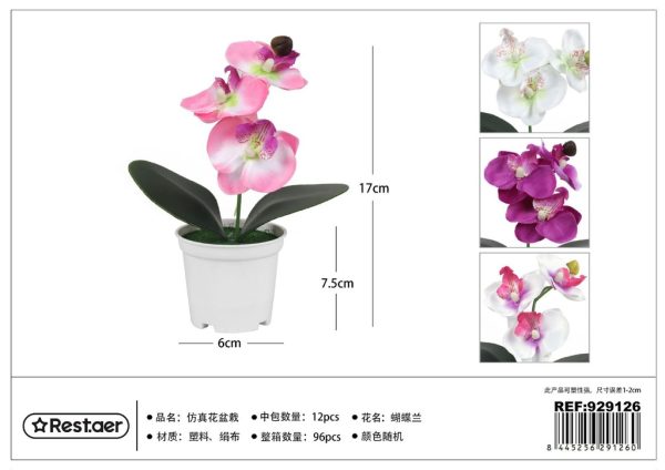 Planta artificial de macetas orquídea (17cm) - Flores artificiales
