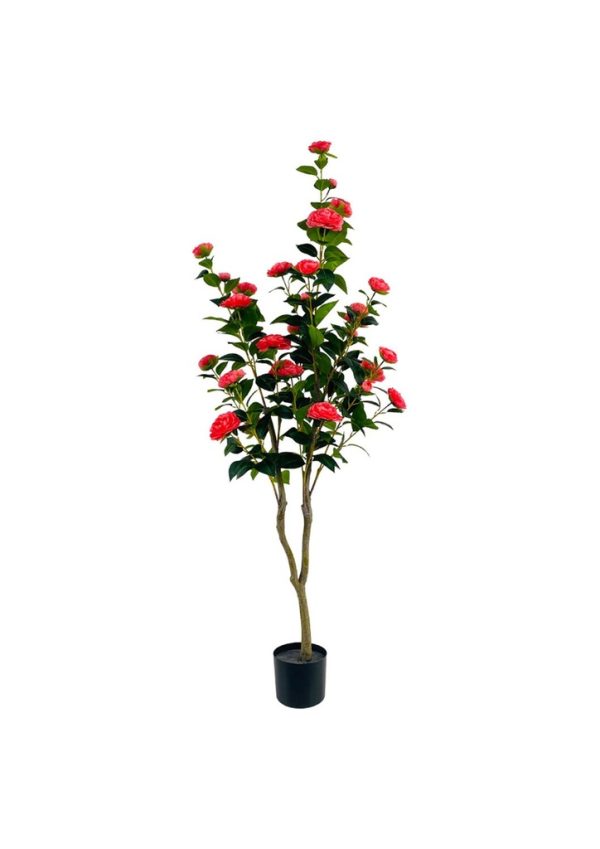 Planta de camelia artificial 59"(150CM) - Decoración de interiores y jardines