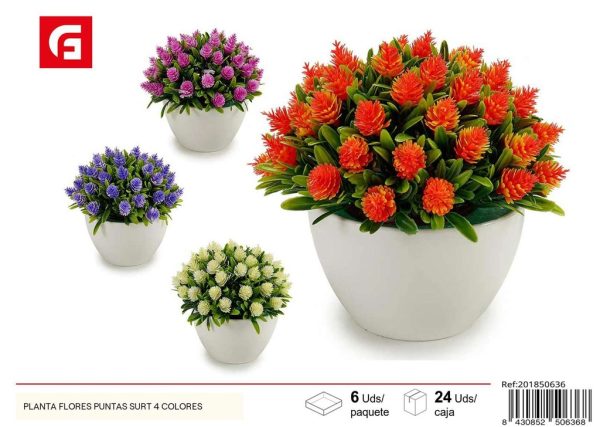 Planta de flores puntas surtidas 4 colores - Plantas artificiales y decoración del hogar