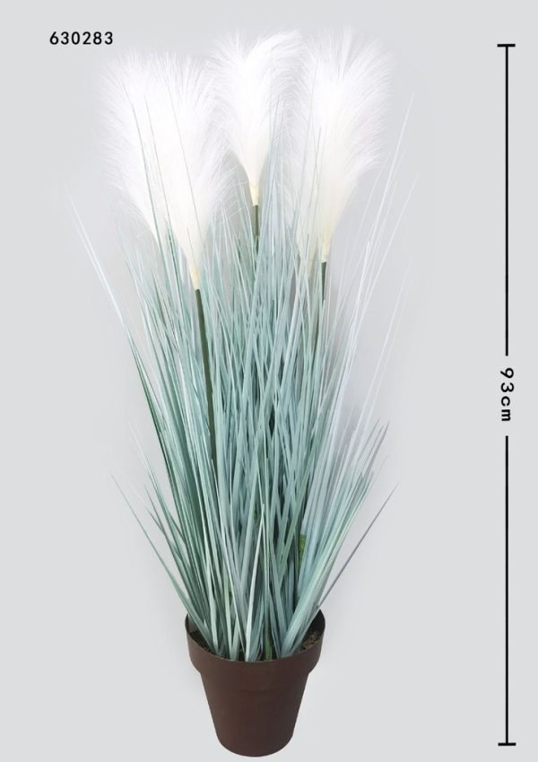 Planta de plástico con 5 cabezas 0.9 m (gris) - Decoración artificial