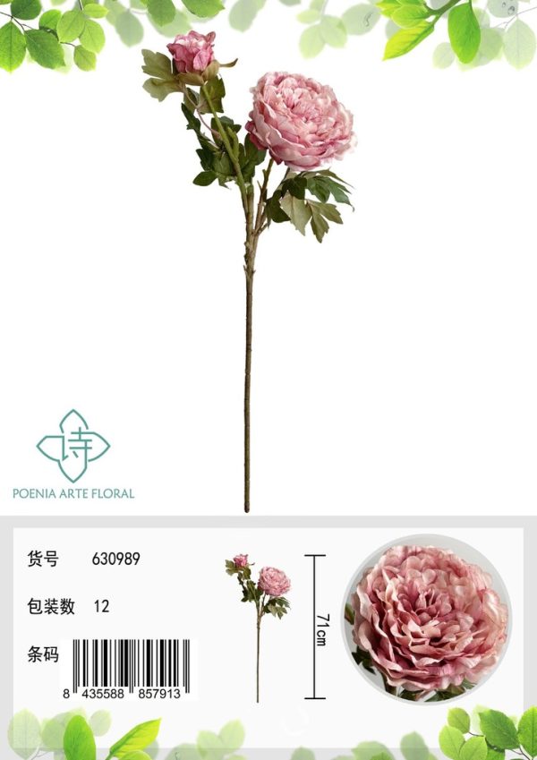 Péonía retro de otoño 70 cm - Flores artificiales