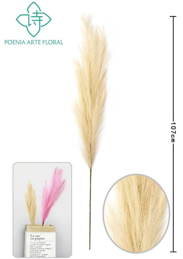 Rama de caña artificial alta de 107 cm - Decoración floral para hogar - Imagen 3