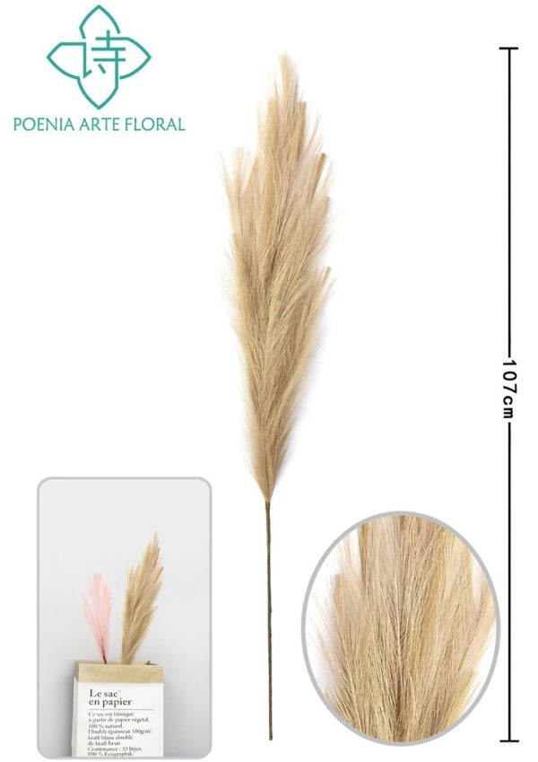 Rama de caña artificial alta de 107 cm - Decoración floral para hogar - Imagen 4