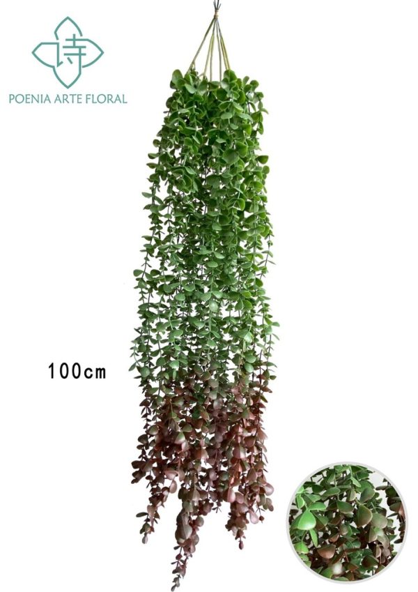 Rama de eucalipto artificial colgante con 5 bifurcaciones - decoración de pared enredadera