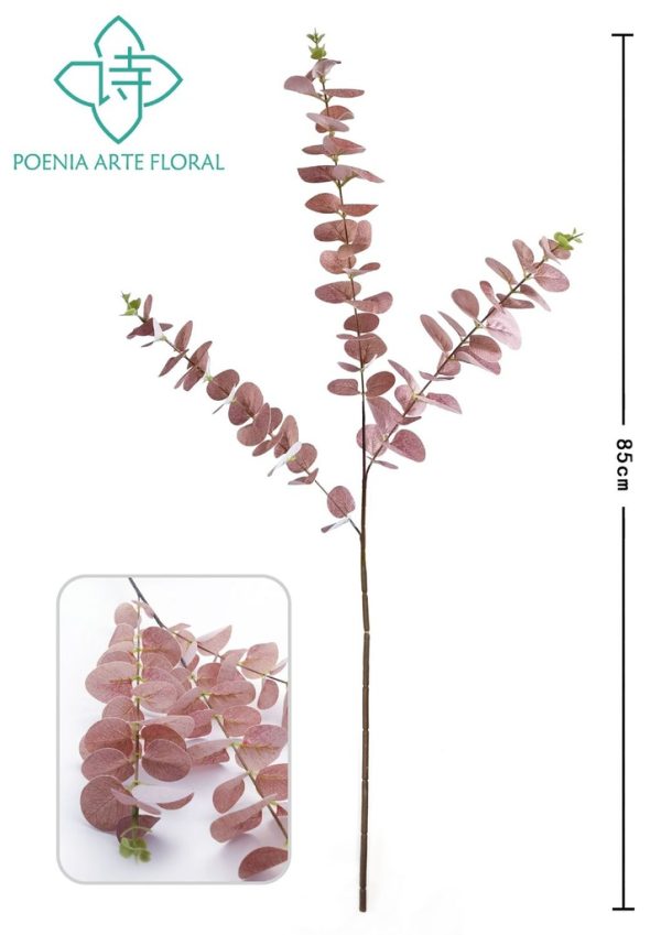 Rama de eucalipto en color rosa suave de 85 cm - Decoración floral