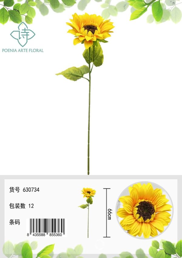 Rama de girasol artificial de 66 cm - Decoración floral