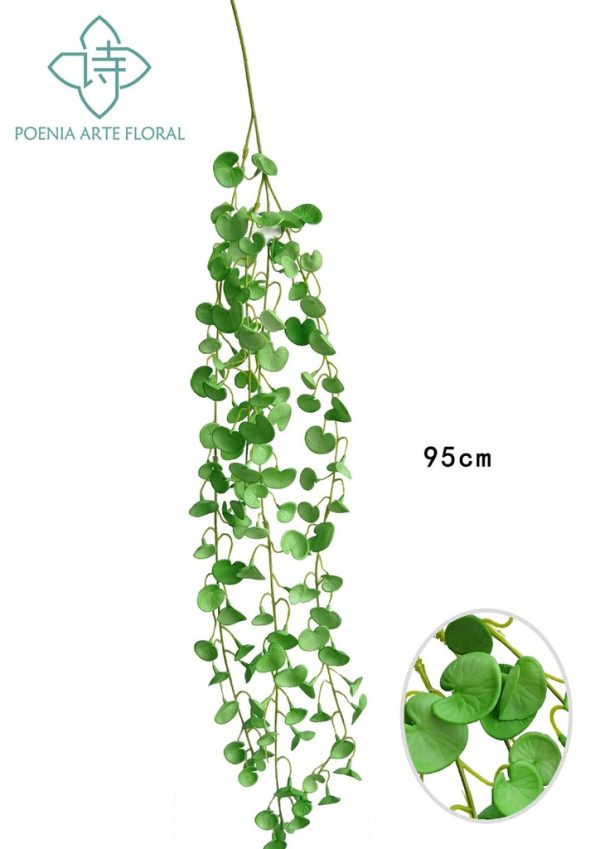 Rama de hoja de dinero artificial de 90 cm - decoración de pared enredadera